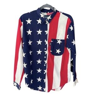 Vintage Brooks and Dunn American Flag Western Button Up Men's Shirt Medium 🇺🇸
